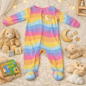 🌙 KIC’s Headquarters Rainbow Footed Pajamas | 18M | Pastel